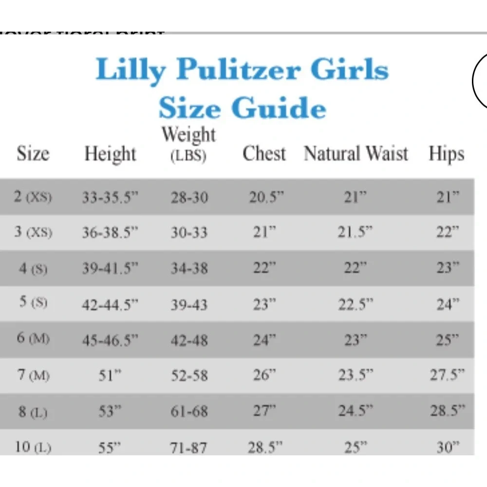 Lilly Pulitzer Kids‎ Mini Jilly Long Sleeved Dress size XS 2-3 cotton